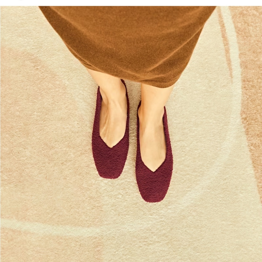 Vivaia Margot 2.0 Terry Knit Flats in Bordeaux Sz 39 - Picture 2 of 8